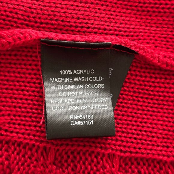 Jessica Howard Women NWT New Sweater Dress Cable Knit V-Neck Red Size 2X J102 - Picture 8 of 9